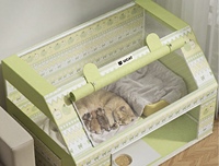 Nouveau modèle de lit pour chat respirant d'été, lit pour chien, villa portable pour animaux de compagnie, cage de reproduction rectangulaire pour chat, accessoire pour animaux de compagnie