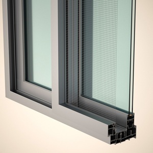 Puerta Corredera de Aluminio de Doble Vía Sin Aislamiento GADE101 Premium para Entrada Interior de Edificios Comerciales - Product Image 4