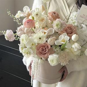 Wholesale Flower <strong>Gift</strong> Packaging <strong>Long</strong> Stem Roses <strong>Box</strong> Round With Lid Flower Bouquet Boxes - Product Image 5