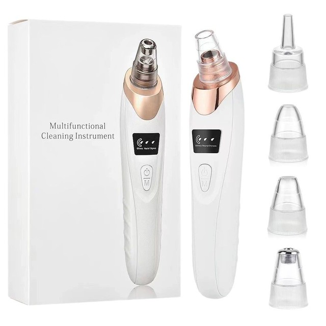 Rechargeable Electric Blackhead Suction Tool, Bubble Facial Cleanser, Deep Pore Cleansing Device for Home Skin Care