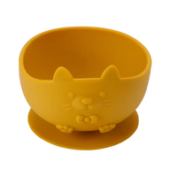 Ensemble de bols écologiques pour bébé avec logo personnalisé, design de sécurité pour petit chat, vaisselle en silicone de qualité alimentaire pour manger et se nourrir