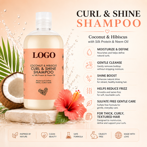 Champú Natural de Coco e Hibisco para Cabello Rizado, Fórmula Sin Sulfatos para Cabello Grueso, Limpieza Profunda - Product Image 5