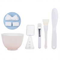 Kit de masque facial DIY avec logo personnalisé, 6 bols mélangeurs en silicone, spatule applicatrice et tasse à mesurer