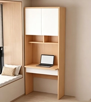 Bureau moderne en bois massif avec étagère intégrée, support au sol, pour étudiant, maison, étude, écriture, combinaison chambre, ordinateur