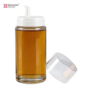 Glass Vinegar Bottles Kitchen Cooking 170ml Flow Control Glass Olive Oil And Vinegar Bottle Container Dispenser Set With Drip Free Spout