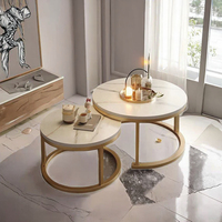 Table basse moderne gigogne avec dessus en bois pieds antidérapants réglables support en métal ignifuge convertible pour la maison