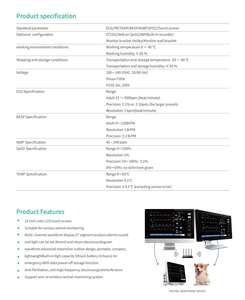 QD-VM14PRO 14 인치 수의과 병원 의료 환자 모니터를 위한 다중 파라미터 모니터 - Product Image 6