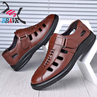 Chaussures en cuir noir respirantes de haute qualité, style marche, grande taille