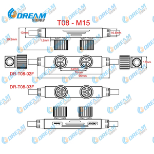 Câble Répartiteur de Puissance <span class=keywords><strong>Parallèle</strong></span> DTEAM Industriel 1 Entrée 3 Sorties, Connecteur Étanche IP68 pour Aménagement Extérieur - Product Image 3