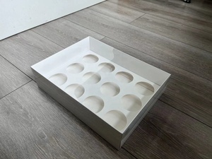 Torta Bento su misura e scatola Cupcake trasparente scatola per Cupcake personalizzata 6 8 12 fori 24 Mini Cupcake scatola torta bianca personalizzata coperchio trasparente - Product Image 6