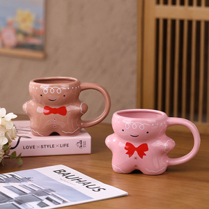 Kawaii Gingerbread Mugs Merry Christmas <b>Cups</b> <b>Ceramic</b> Coffee Mug for Couples - Product Image 1