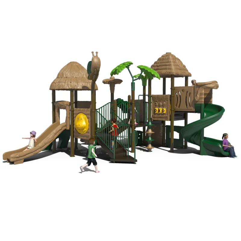 Gran oferta de juguetes de plástico para niños, parque infantil, tobogán de atracciones y columpio, equipo de parque infantil