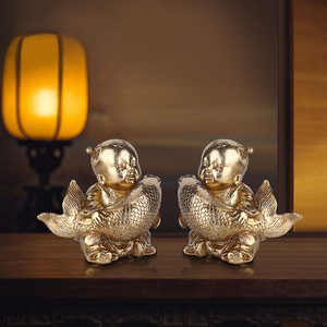 SWAITE Statuetta di <span class=keywords><strong>Pesce</strong></span> in Resina Dorata Stile Lusso Moderno per Decorazioni Festive del Capodanno Cinese, Ornamento per Ingresso, Ufficio, Studio - Product Image 2