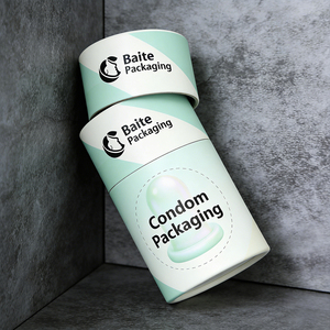 Emballage en cylindre de papier personnalisé de haute qualité - Logo imprimable, design hygiénique pour boîtes cadeaux de préservatifs - Product Image 1