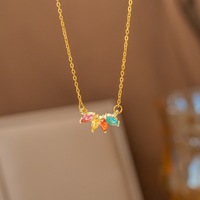 Collier avec pierre de naissance SA Jewelry, pendentif en zircon à trois pierres, chaîne en acier inoxydable, étanche, hypoallergénique, cadeau pour femmes