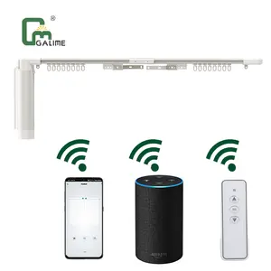 Galime Popular Products Motorized Wifi Curtain Kit Tuya Smart Curtain Track And Curtain Motor Set Smart For Home