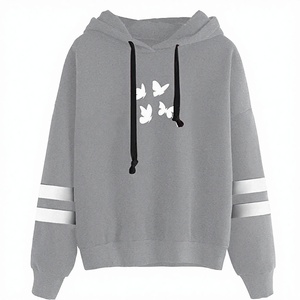 Sudadera con Capucha para Mujer, Gris, Ecológica, 100% Algodón, Corte Holgado Informal, Estilo Urbano, Manga Larga, para Otoño e Invierno - Product Image 2