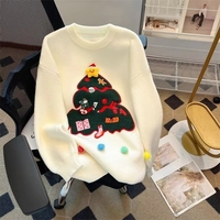 Décoration de Noël en 3D style décontracté, haut élégant amincissant pour l'automne et l'hiver
