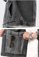Streetwear mode de haute qualité personnalisé patchs en chenille mode unie bouton homme veste en jean élégant pour hommes