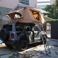 Soar Group Tente de toit en toile de 1.4m Camping-car pour 4 personnes avec annexe Structure d'une chambre et conception sur le toit