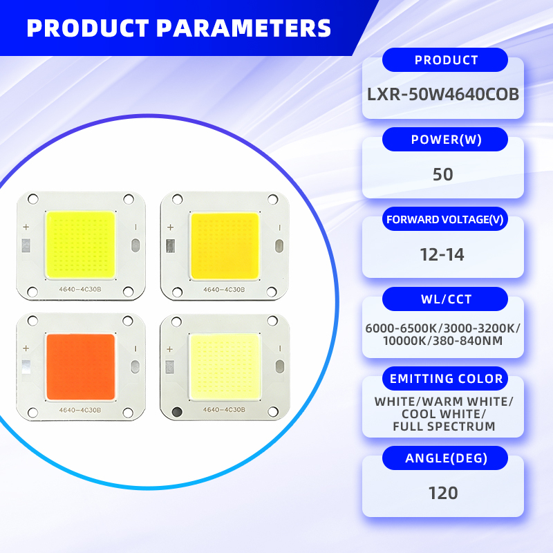 12V 50W Flip-chip COB LED Light Source 6000K White Solar Street Light Module Garden Pathway Yard Security Flood Light · image 2
