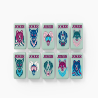 Jeu de tuiles de Mahjong américain en acrylique à quatre couches Western Horseshoe avec motifs personnalisés pour la vente en gros de cadeaux et de jeux aux détaillants