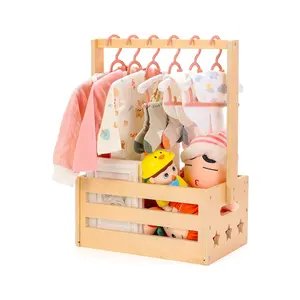 קופסאות מקלחת לתינוק מעץ מותאמות אישית עם ידיות בסגנונות שונים, נוחות לאחסון ציוד לתינוק בארגזי עץ