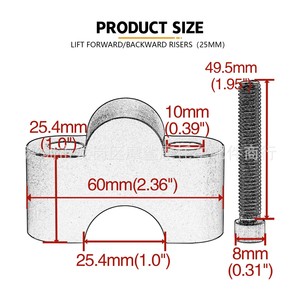 Clips de rehaussement de guidon de moto 22mm 25mm 28mm pour guidons droits Suzuki Yamaha Kawasaki - Product Image 3