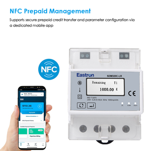 <span class=keywords><strong>Compteur</strong></span> <span class=keywords><strong>d</strong></span>'énergie monophasé bidirectionnel Eastron SDM320C-LR LoRaWAN RS485 Modbus NFC prépayé avec contrôle de l'alimentation - Product Image 4