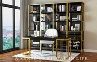 Bureau d'ordinateur de luxe populaire pour le bureau à domicile, design moderne, bureau d'étude, dessus blanc ou noir, cadre en métal brillant