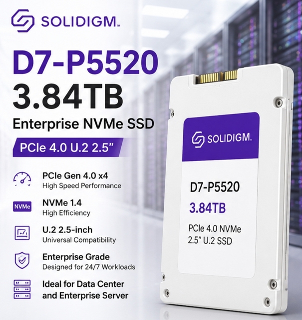 New D7-P5520 3.84TB U.2 NVMe SSD PCIe Gen4 Enterprise Server for AI Data Center