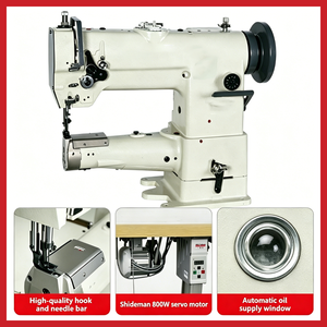 Macchina da <span class=keywords><strong>cucire</strong></span> a braccio cilindrico con piedino mobile, industriale, con lubrificazione automatica <span class=keywords><strong>per</strong></span> pelle spessa, riparazione calzature e produzione borse - Product Image 4