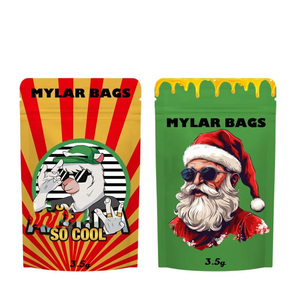 Wholesale Christmas Mylar <b>Bag</b> 3.5g 7g 14g 28g Custom Plastic Stand up Doypack Pouch Tobacco Smell Proof 3.5 Grams Mylar <b>Bags</b> - Product Image 1