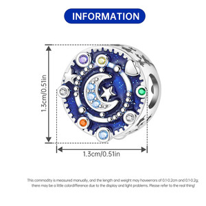 DIY white copper sun and moon trajectory <b>beaded</b> <b>bracelet</b>, jewelry, pendant, women's jewelry - Product Image 3