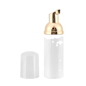 OEM 50ml botella de espuma de plástico bomba dispensador de jabón líquido blanco botella de espuma al por mayor con espuma dorada - Product Image 4