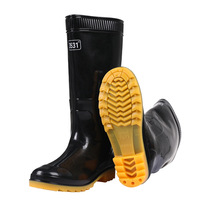 Chaussures de pêche en plastique PVC, semelle oxford de couleur noire, bottes de lavage de voiture, bottes de pluie imperméables pour jardin agricole