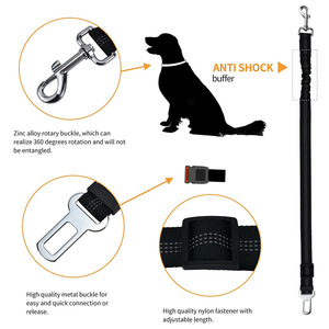 Sabuk pengaman hewan peliharaan panjang dapat disesuaikan pemasangan cepat OEM/ODM kustom sabuk kursi mobil anjing keselamatan untuk perjalanan hewan peliharaan - Product Image 3