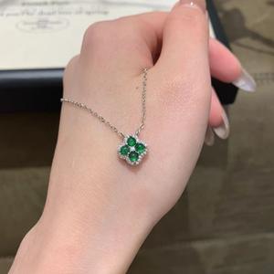 Collar de Plata de Ley S925 para Mujer con Colgante de Calcedonia de Jade Espuma de Agua Natural, Cuentas Verdes en Forma de Calabaza, Estilo Chino Nuevo - Product Image 5