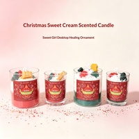 Bougie parfumée artisanale à la crème, parfum de Noël, arôme doux, ornement pour les fêtes de Noël, souvenir pour les invités, cadeau pour les amis