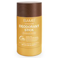 Elaimei-Barra desodorante natural personalizada, antitranspirante para hombre, antitranspirante, reutilizable, para axilas, 80g