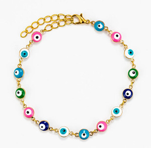 Csja — <span class=keywords><strong>Bracelet</strong></span> multicolore mauvais œil pour femme, bijoux tendance, <span class=keywords><strong>de</strong></span> haute qualité, breloque, nouvel arrivage 2020 - Product Image 1
