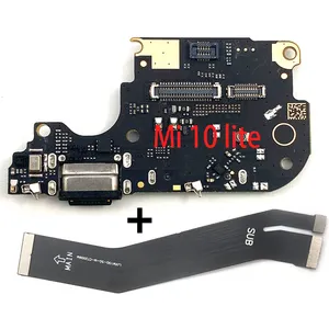 Papan pengisi daya Port pengisian USB asli untuk Xiaomi Mi 10 Lite Mi10 Lite 5G konektor colokan Dok kabel pengisi daya fleksibel