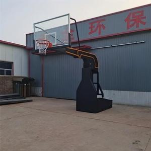 Support de <span class=keywords><strong>basket</strong></span>-ball mobile professionnel robuste et réglable avec panneau arrière en verre trempé - Product Image 2