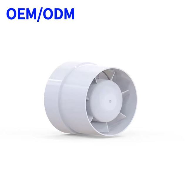 4inch Household Custom Logo Brand Low Noise Intake In-Line Air Duct Fan with EU Plug ABS Wall-Mounted Air Extractor 30W