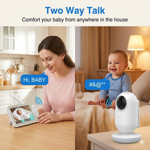 กล้องวงจรปิดอัจฉริยะ KT726W Tuya Smart WiFi สำหรับเด็ก หน้าจอ 7 นิ้ว ความละเอียด 720P HD พร้อมระบบตรวจจับเสียงร้องไห้ด้วย AI และบันทึกวิดีโอแบบ Screen Capture - Product Image 5