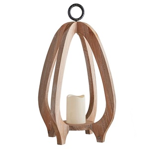 Linterna de Madera de Color Natural de Alta Calidad, Linterna Náutica Cuadrada con Asa de Metal, Diseño Hecho a Mano en India para Decoración Navideña del Hogar - Product Image 6