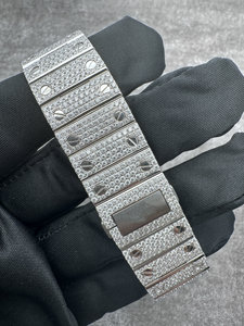 นาฬิกาข้อมือผู้ชายคุณภาพสูง ดีไซน์แบบกลไก หน้าปัดสี่เหลี่ยมผืนผ้าสั่งทำพิเศษ ประดับเพชรโมอิสซาไนต์ VVS ดีไซน์โปร่งแสง ฝังอัญมณี - Product Image 4