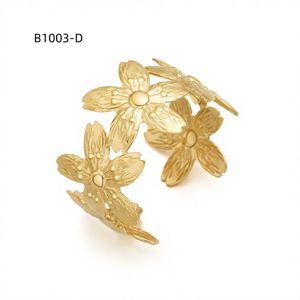 Amy Amy Flower <b>Cuff</b> <b>Bracelet</b> <b>Silver</b> Plated Women's Fashion Jewelry B1003 - Product Image 2