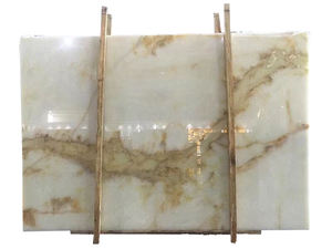 Duvar dekorasyon için arkadan aydınlatmalı doğal taş ipek beyaz oniks döşeme beyaz oniks taş tezgah - Product Image 6