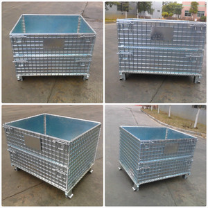 Fabrika sıcak satış çelik galvanizli istiflenebilir katlanır tel örgü depolama kafesi konteynerler - Product Image 5